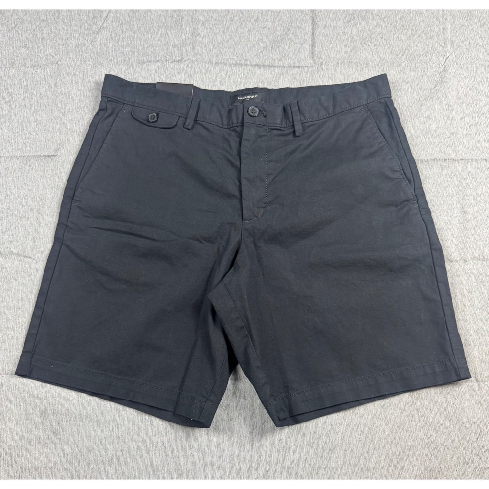 Banana Republic Mens 35 Black Lived-In Chino Shorts Slim Fit 9 Inch S/878262-07